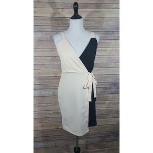 Crystal Doll Nude Black Wrap Cocktail tank dress